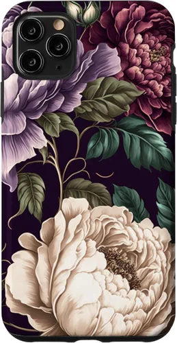 Vista 12 de Elegant Blush Pink & Purple Vintage Floral Rose & Peony Case for iPhone 17