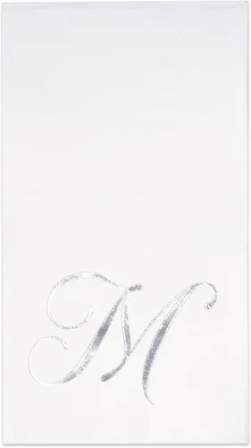 Vista 12 de Gift Boutique 100 Servilletas Blancas para Invitados con Monograma Plateado Letra S Paquete de Papel Desechable Elegante Servilleta de Mano