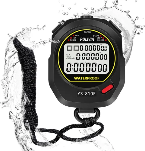 Vista 11 de Cronómetro Deportivo Temporizador con Memoria de 10 Vueltas Divididas Reloj Digital de Parada, Temporizador de Cuenta Regresiva Modo de Ritmo Reloj
