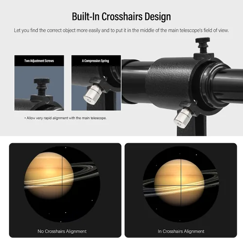 Vista 5 de Alcance buscador Astromania, 6x30 alcance óptico metálico para telescopio de astronomía - Proporciona imagen óptica no corregida de paso directo