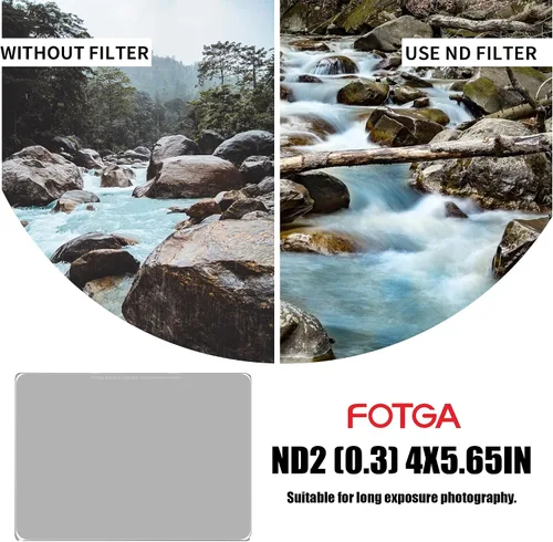 Vista 8 de Fotga Pro Glass Cine 4X5.65 ND2 0.3 Filtro de densidad neutra de vidrio 3 detiene MC Nano Recubrimiento 0.157 in de grosor para caja mate de 4x5.65