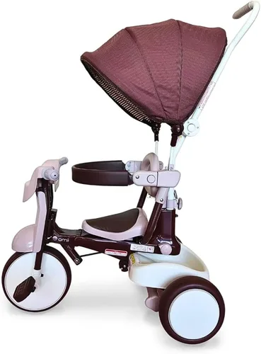 Vista 2 de iimo Triciclo plegable 3 en 1 – Triciclos premium para niños de 1 a 3 años – Bicicleta infantil de diseño japonés con mango de empuje, triciclo