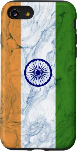 Vista 8 de iPhone 12 mini bandera de la India y fondo elegante - Funda del orgullo indio