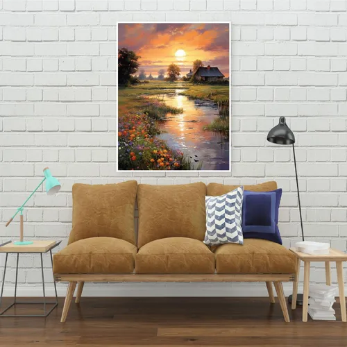 Vista 5 de Eiazuiks Kits de Pintura de Diamantes para Adultos, Atardecer 5D DIY Kits de Arte de Diamantes Taladro Completo Puntos de Diamantes para Regalo