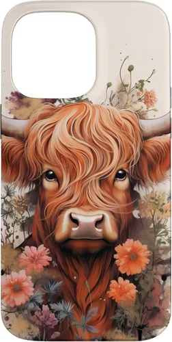 Vista 21 de Highland Cow Flowers Case for iPhone 17