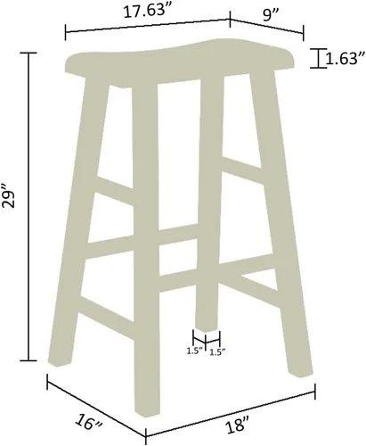 Vista 3 de eHemco Taburetes de madera maciza, 29 pulgadas, roble oscuro, juego de 3 Heavy Duty, encimera de cocina