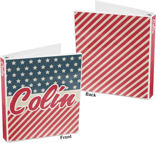 Vista 5 de Carpeta personalizada de 3 anillas con estrellas y rayas, 1 pulgada