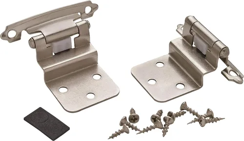 Vista 6 de Amerock Bisagra para gabinete Inserción de 3/8 pulgadas (10 mm) Níquel satinado 2 unidades Cierre automático Montaje frontal Puerta