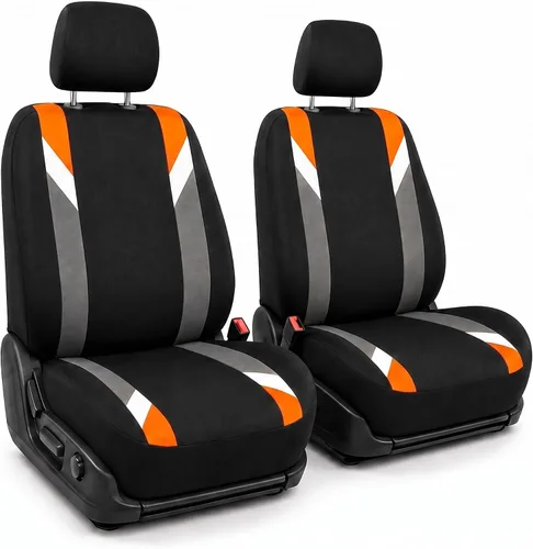 Vista 22 de FH Group Juego delantero de fundas de asientos de automóvil de tela para asientos de respaldo bajo con reposacabezas extraíble, ajuste universal
