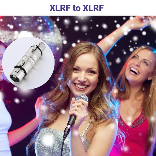Vista 7 de Paquete de 2 adaptadores XLR hembra a hembra de 3 pines para micrófono cambiador de género XLR