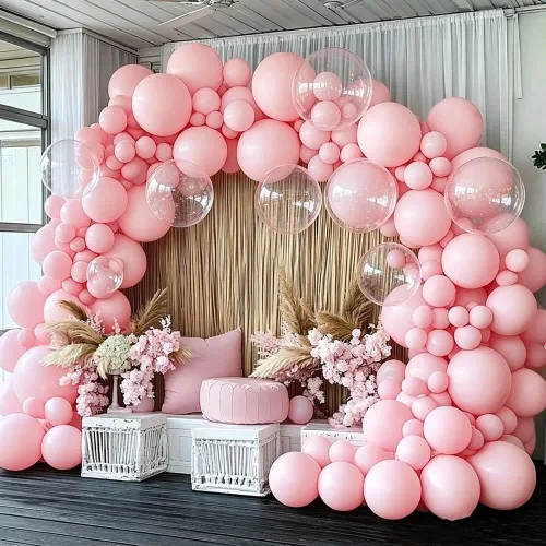 Vista 11 de Globos Burdeos Doble Relleno Morado Oscuro Ciruela Malva Guirnalda de Globos Granate Magenta Globos de Látex para Cumpleaños Despedida de Soltera