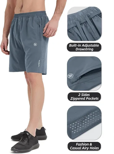 Vista 3 de HIFEOS Pantalones cortos deportivos para hombre, pantalones cortos de entrenamiento para correr, tenis, gimnasio, 5, 7, 9 pulgadas, cómodos