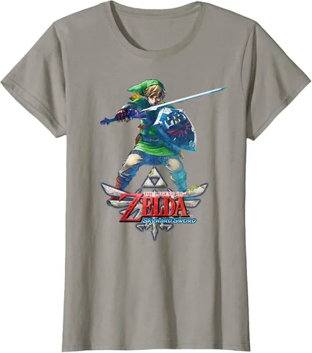 Vista 26 de Camiseta Nintendo Zelda Skyward Sword Link Ready for Battle Negro