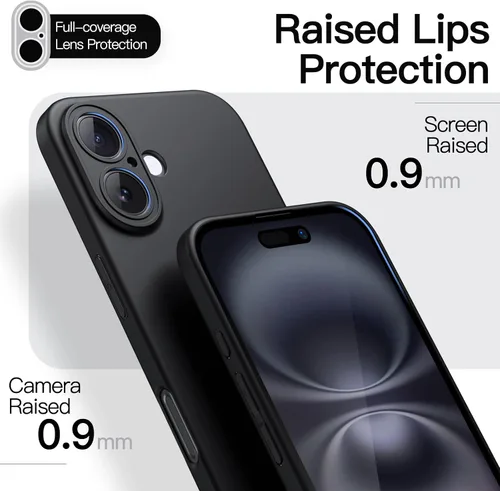 Vista 4 de JETech Funda delgada para iPhone 16 de 6.1 pulgadas con protección completa para lente de cámara, ultrafina, ligera, acabado mate, funda protectora