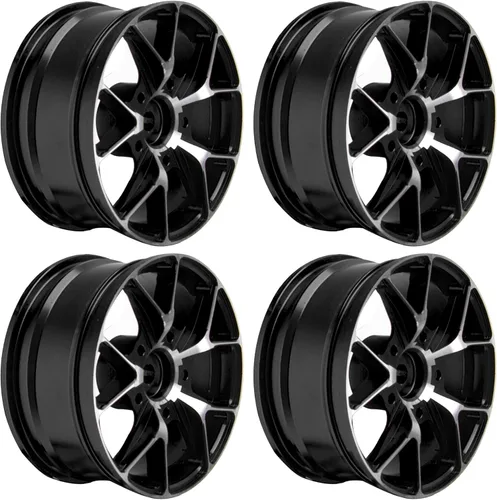 Vista 2 de ShareGoo - Llantas de metal – Bujes hexagonales de 0.472 in, llantas de rueda RC Drift On-Road Racing Touring 1/10, compatibles con HSP, Tamiya