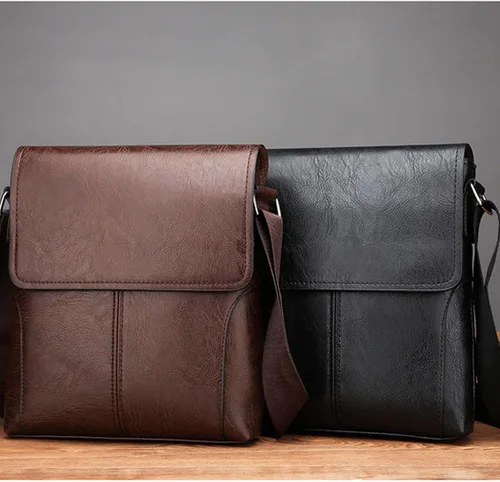 Vista 3 de Bolso de hombro pequeño, bolso cruzado para hombre, bolso vintage de piel sintética para oficina, bolsa de negocios para hombres, bolso