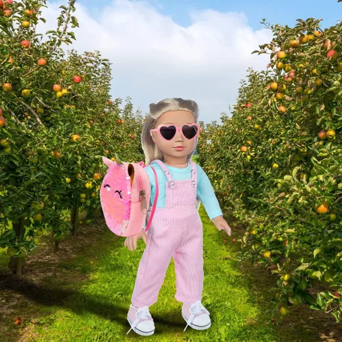 Vista 3 de Ebuddy Ropa y accesorios para muñecas: 8 juegos con zapatos, mochila, gafas, cámara, almohadilla para muñecas de 18 pulgadas