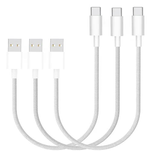 Vista 11 de Cable Carplay de coche para iPhone 17, cable de carga rápida, paquete de 3 unidades de 6 pies 60 W, USB A a USB C, multicolor, cable trenzado
