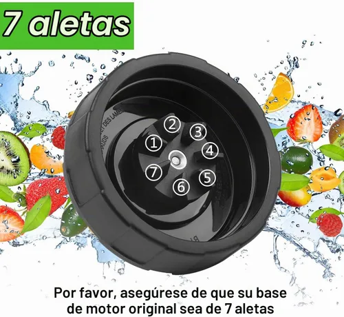 Vista 5 de Cuchilla de repuesto SS101 para accesorios de licuadora Ninja, cuchilla de licuadora de 7 aletas