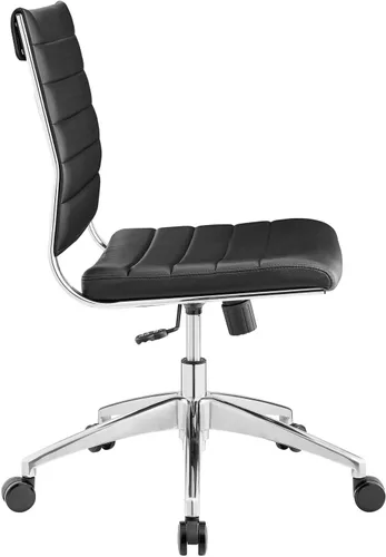 Vista 4 de Modway Jive - Silla de conferencias giratoria sin brazos y respaldo medio, color negro