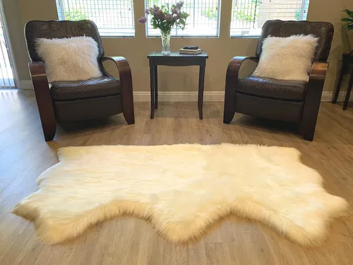 Vista 30 de LAMBZY Alfombra de pelo de oveja sintética, hipoalergénica, súper suave, sedosa para sala de estar, habitación de los niños, sofá
