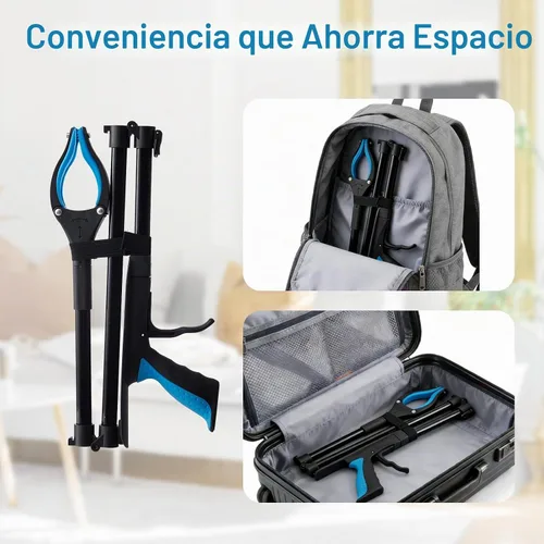 Vista 6 de Herramienta de agarre de 43 pulgadas plegable con mandíbula giratoria antideslizante de 360° e imanes, herramienta de recolección de basura