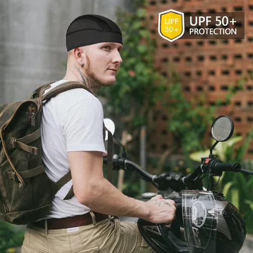 Vista 10 de Gorro con forro para casco de calavera, malla de enfriamiento para hombres y mujeres, se adapta debajo de los cascos