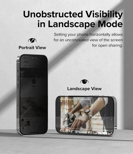 Vista 5 de Ringke Vidrio de privacidad [antiespía] compatible con iPhone 14 Pro protector de pantalla de 6.1 pulgadas, vidrio templado de cobertura completa