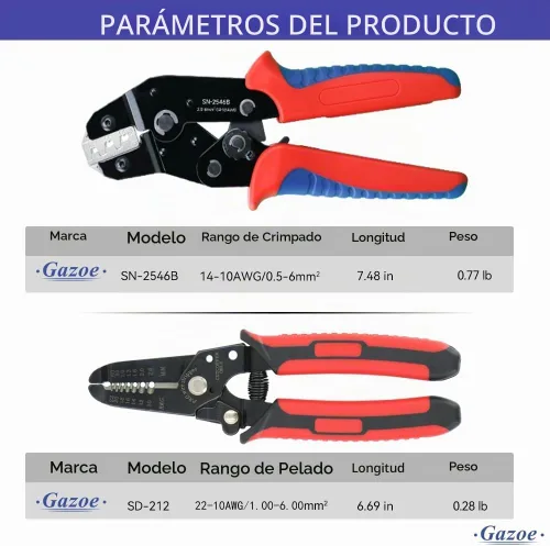 Vista 3 de Kit de herramientas de prensado de paneles solares fotovoltaicos con pelacargas y 10 pares de conectores solares y 1 par de llaves de conector
