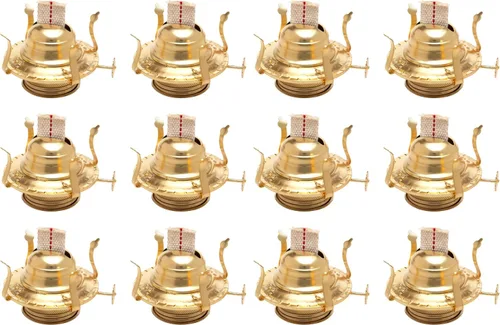 Vista 7 de Creative Hobbies Quemador de aceite chapado en latón con mecha de algodón, repuesto para lámparas antiguas de queroseno Paquete de 1