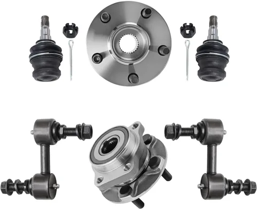 Vista 100 de Detroit Axle - Kit de suspensión delantera 4WD para Nissan Frontier Pathfinder Xterra, 2 cubos de rodamientos de ruedas, 2 brazos de control