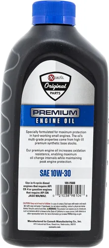 Vista 5 de Exmark 135-2566 Aceite de motor 10W-30 botella de cuarto de galón sintético completo, paquete de 2