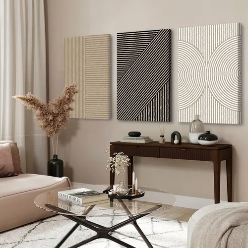 Vista 14 de Imágenes abstractas modernas para pared, arte de pared bohemio y neutro, arte de pared de línea minimalista, arte de pared beige, negro y marrón