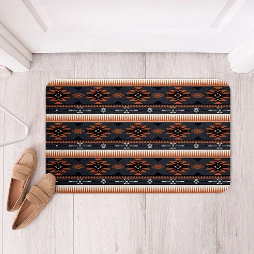 Vista 31 de Feelyou Aztec Bathroom Rugs Aztec Southwestern Printed Bath Mats for Bathroom Bohemian Bath Rugs for Shower Tub Cowboy Cowgirl Bathroom Accossories