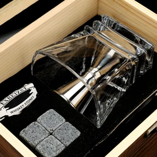 Vista 2 de EXREIZST Juego de Regalo de Piedras de Whisky - Regalos de Whisky para Hombres, Rocas de Whisky de Granito Refrigerantes, Juego de Caja de Regalo