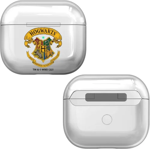Vista 6 de Head Case Designs Harry Potter Gryffindor Crests and Shields - Funda de cristal duro transparente compatible con Apple AirPods 3 3ª