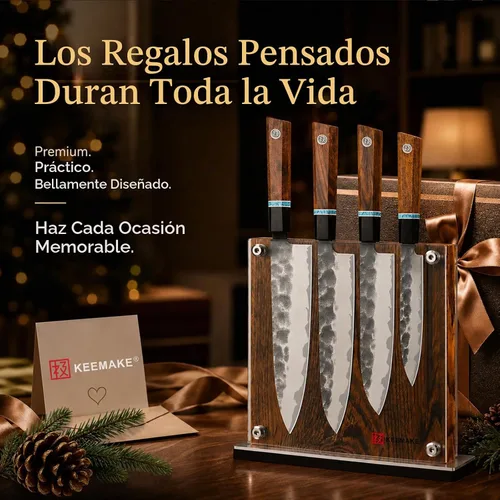 Vista 8 de KEEMAKE Magnetic Kitchen Knife Block Holder with Acrylic Shield