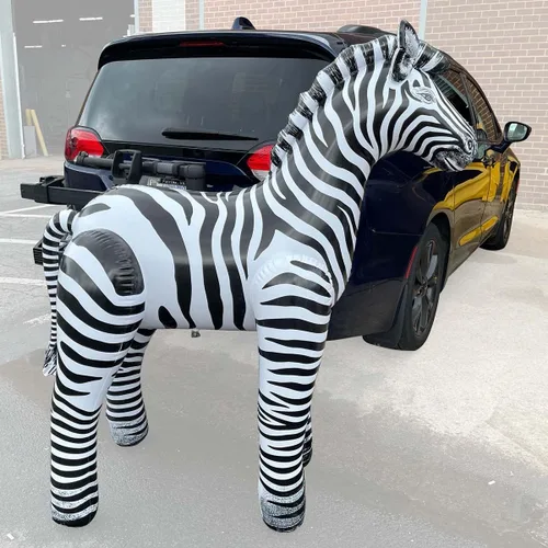 Vista 8 de Jet Creations Juguete inflable de cebra de 60 pulgadas de alto, para decoración de diversión infinita, globos de fiesta para niños y adultos