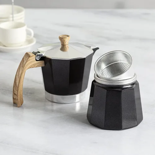 Vista 10 de Primula Cafetera espresso de aluminio para estufa, cafetera percoladora para moka, café cubano, capuchino, café con leche y más, perfecta para Negro