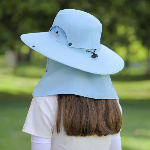 Vista 9 de Hombres Mujeres Safari Bucket Pesca Sombreros Sol Cubierta Cara Kcl015-lanse