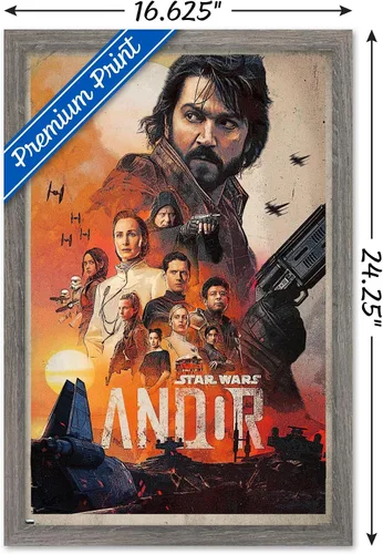 Vista 3 de Trends International Star Wars: Andor - Póster de pared de una hoja, 14.725 x 22.375 pulgadas, versión enmarcada de madera de granero Versión