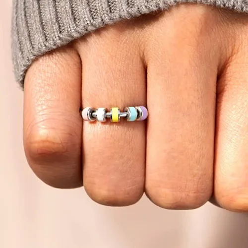 Vista 3 de STORYJEWELLERY Regalos de Navidad para hija, anillo antiestrés, anillos de ansiedad para mujeres, anillos giratorios para el estrés, anillo