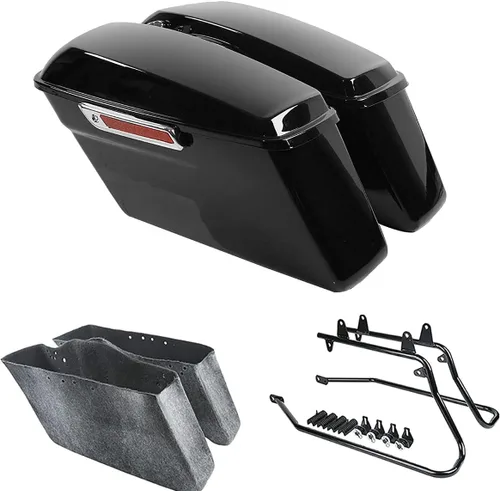 Vista 59 de Kit de soporte de conversión para alforjas extendidas de 4" TCMT, compatible con Harley Heritage Softail Fatboy FLSTF Breakout 1984-2017, negro