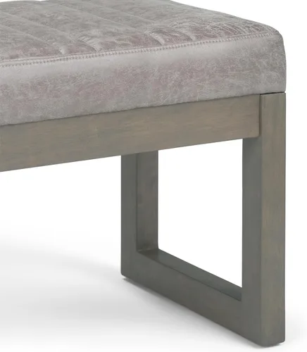 Vista 7 de SIMPLIHOME Cosmopolitan - Otomana de cuero vegano de 44 pulgadas de ancho