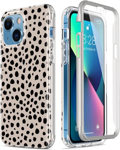 Vista 11 de Esdot Funda protectora para iPhone 13 Mini con protector de pantalla integrado, protección de grado militar con diseños de moda para mujeres