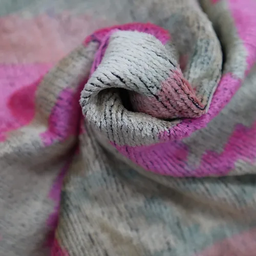 Vista 2 de Almohada decorativa hecha a mano con relleno de plumón, alta calidad, rosa y beige, funda de cojín de seda de terciopelo suave para sala de estar