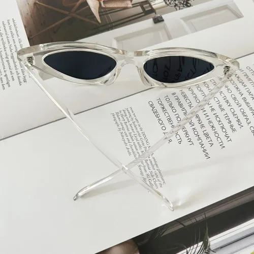 Vista 6 de Gafas de sol para mujer, estilo vintage, montura de plástico, estilo retro, estilo de ojo de gato