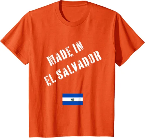 Vista 24 de Camiseta divertida Made in El Salvador con bandera