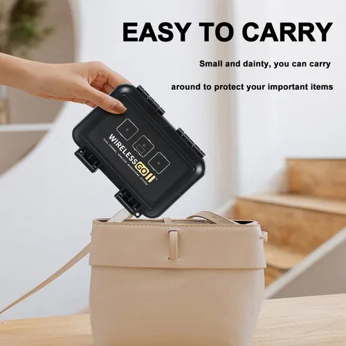 Vista 6 de Liyirui - Funda de micrófono inalámbrico Lavalier con espuma, funda portátil para micrófono inalámbrico GO II de doble canal, compacto digital