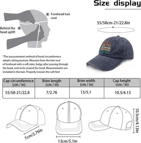 Vista 3 de Gorra de béisbol con texto en inglés Be Nice or to The Train Station You go, gorra de béisbol para mujer, divertida gorra ajustable